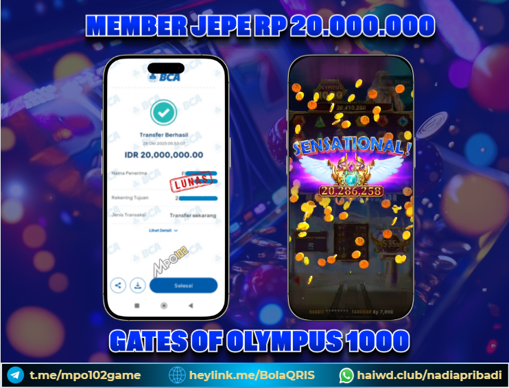 BUKTI KEMENANGAN MEMBER DARI MPO102 SLOT GAME