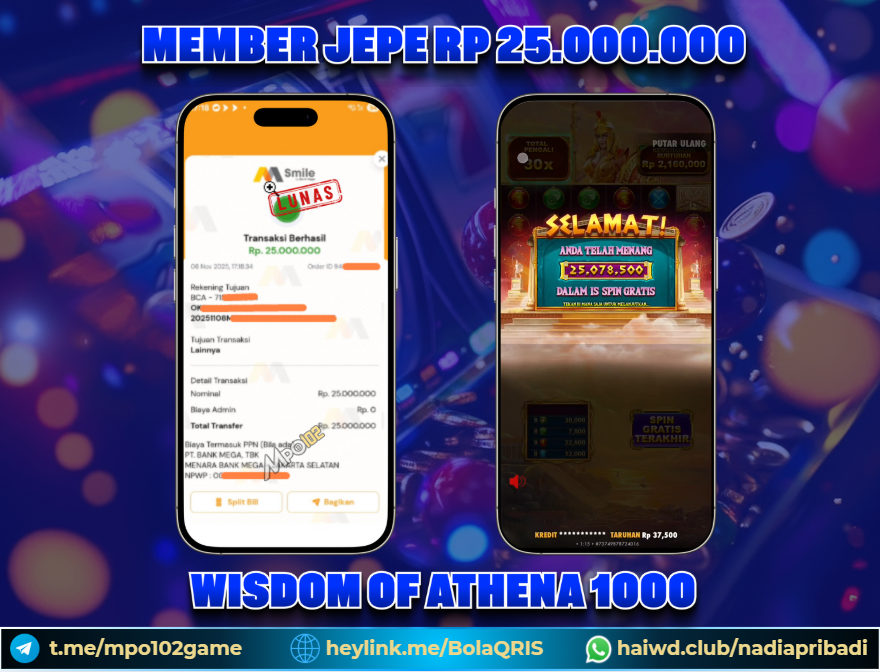BUKTI KEMENANGAN MEMBER DARI MPO102 SLOT GAME