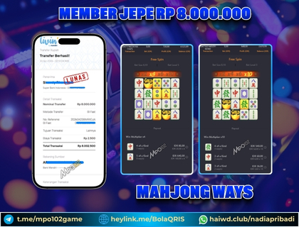 BUKTI KEMENANGAN MEMBER DARI MPO102 SLOT GAME