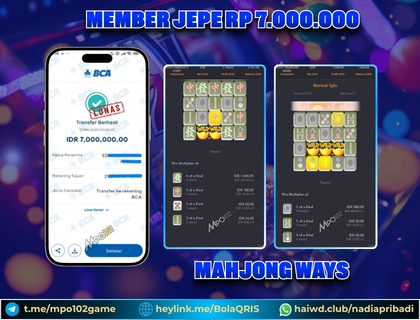 BUKTI KEMENANGAN MEMBER DARI MPO102 SLOT GAME