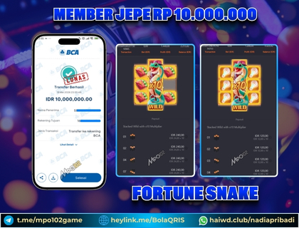 BUKTI KEMENANGAN MEMBER DARI MPO102 SLOT GAME