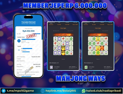 BUKTI KEMENANGAN MEMBER DARI MPO102 SLOT GAME