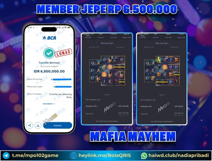 BUKTI KEMENANGAN MEMBER DARI MPO102 SLOT GAME