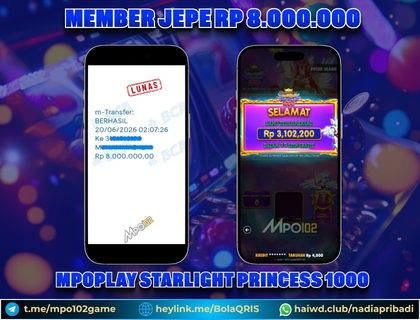BUKTI KEMENANGAN MEMBER DARI MPO102 SLOT GAME
