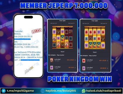 BUKTI KEMENANGAN MEMBER DARI MPO102 SLOT GAME