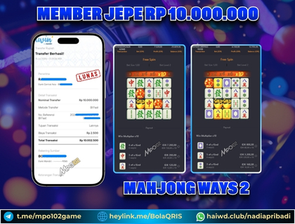 BUKTI KEMENANGAN MEMBER DARI MPO102 SLOT GAME