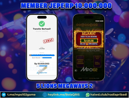 BUKTI KEMENANGAN MEMBER DARI MPO102 SLOT GAME