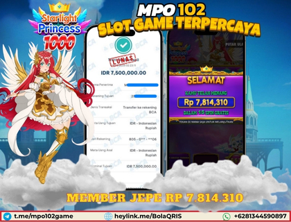 BUKTI KEMENANGAN MEMBER DARI MPO102 SLOT GAME