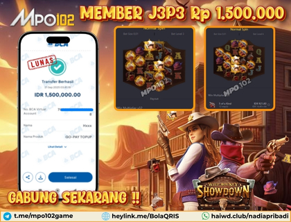 BUKTI KEMENANGAN MEMBER DARI MPO102 SLOT GAME