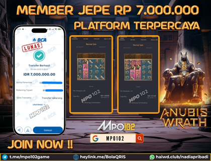 BUKTI KEMENANGAN MEMBER DARI MPO102 SLOT GAME