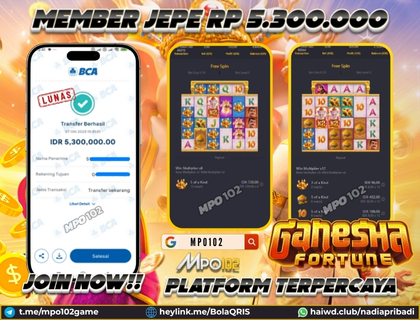 BUKTI KEMENANGAN MEMBER DARI MPO102 SLOT GAME