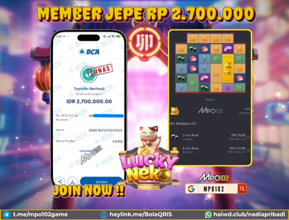 BUKTI KEMENANGAN MEMBER DARI MPO102 SLOT GAME