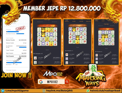 BUKTI KEMENANGAN MEMBER DARI MPO102 SLOT GAME