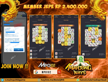 BUKTI KEMENANGAN MEMBER DARI MPO102 SLOT GAME