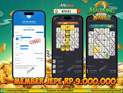 BUKTI KEMENANGAN MEMBER DARI MPO102 SLOT GAME