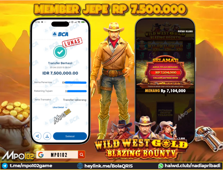 BUKTI KEMENANGAN MEMBER DARI MPO102 SLOT GAME