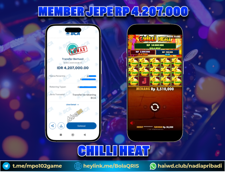 BUKTI KEMENANGAN MEMBER DARI MPO102 SLOT GAME