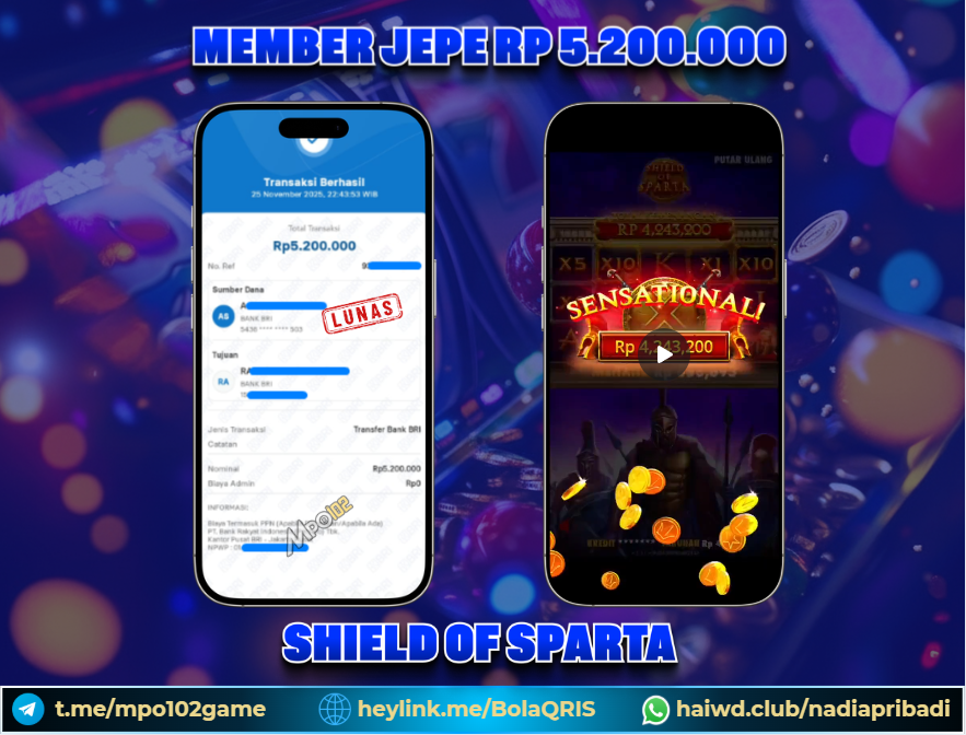 BUKTI KEMENANGAN MEMBER DARI MPO102 SLOT GAME