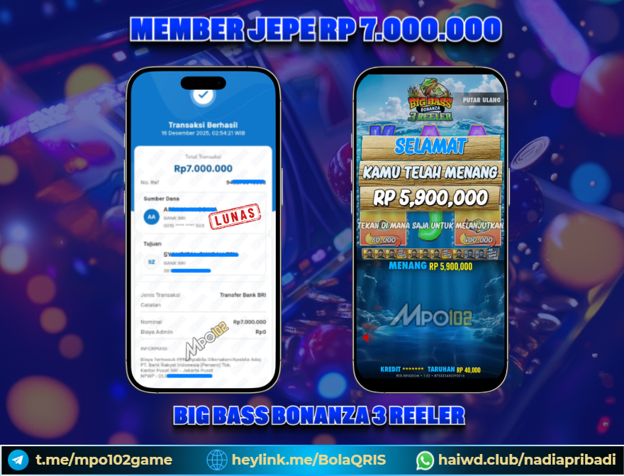 BUKTI KEMENANGAN MEMBER DARI MPO102 SLOT GAME