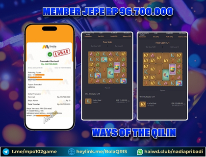 BUKTI KEMENANGAN MEMBER DARI MPO102 SLOT GAME