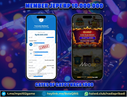 BUKTI KEMENANGAN MEMBER DARI MPO102 SLOT GAME