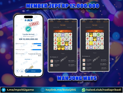 BUKTI KEMENANGAN MEMBER DARI MPO102 SLOT GAME