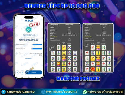 BUKTI KEMENANGAN MEMBER DARI MPO102 SLOT GAME