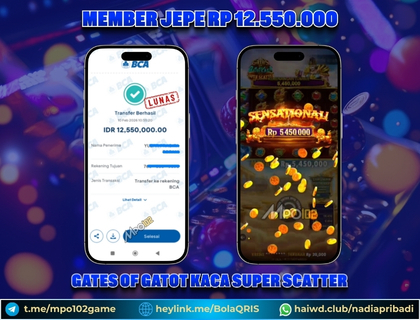 BUKTI KEMENANGAN MEMBER DARI MPO102 SLOT GAME