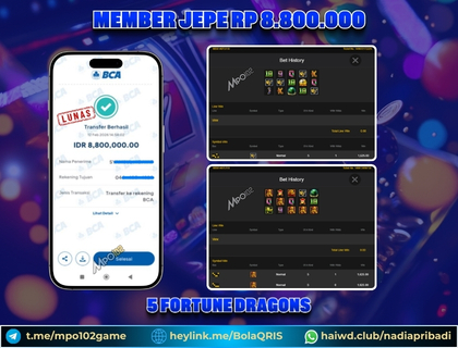 BUKTI KEMENANGAN MEMBER DARI MPO102 SLOT GAME