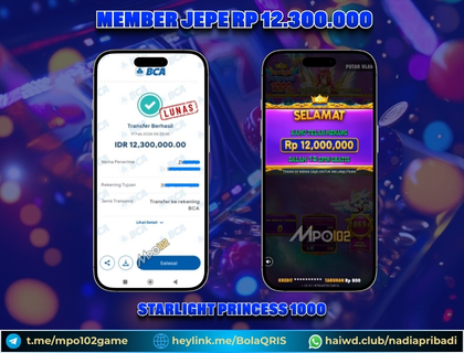 BUKTI KEMENANGAN MEMBER DARI MPO102 SLOT GAME