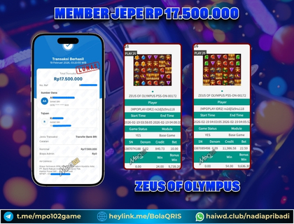 BUKTI KEMENANGAN MEMBER DARI MPO102 SLOT GAME