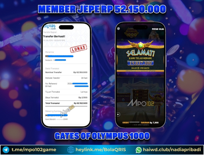 BUKTI KEMENANGAN MEMBER DARI MPO102 SLOT GAME