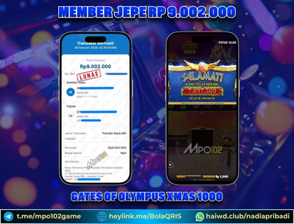 BUKTI KEMENANGAN MEMBER DARI MPO102 SLOT GAME