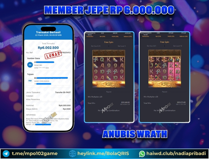 BUKTI KEMENANGAN MEMBER DARI MPO102 SLOT GAME