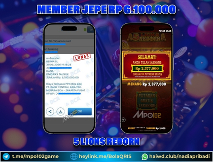 BUKTI KEMENANGAN MEMBER DARI MPO102 SLOT GAME