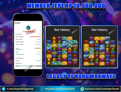 BUKTI KEMENANGAN MEMBER DARI MPO102 SLOT GAME