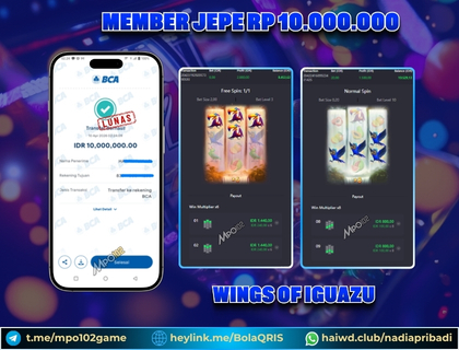 BUKTI KEMENANGAN MEMBER DARI MPO102 SLOT GAME