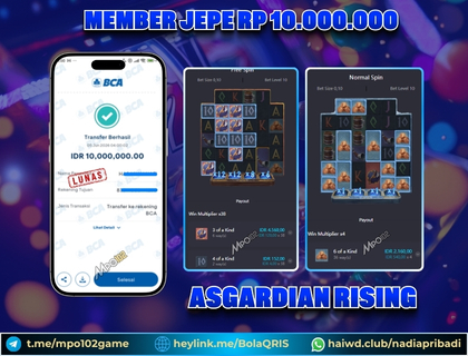 BUKTI KEMENANGAN MEMBER DARI MPO102 SLOT GAME