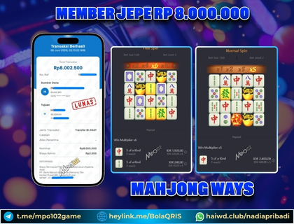 BUKTI KEMENANGAN MEMBER DARI MPO102 SLOT GAME