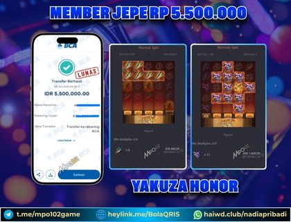 BUKTI KEMENANGAN MEMBER DARI MPO102 SLOT GAME