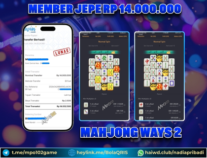 BUKTI KEMENANGAN MEMBER DARI MPO102 SLOT GAME