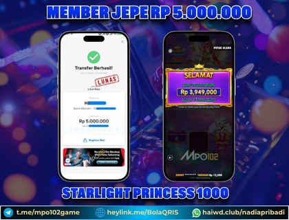 BUKTI KEMENANGAN MEMBER DARI MPO102 SLOT GAME