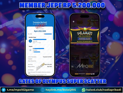 BUKTI KEMENANGAN MEMBER DARI MPO102 SLOT GAME