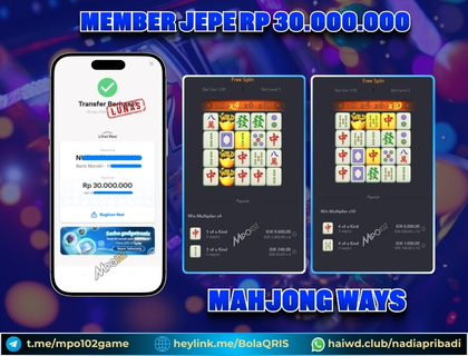 BUKTI KEMENANGAN MEMBER DARI MPO102 SLOT GAME