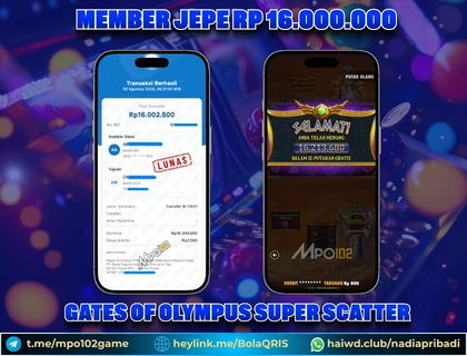 BUKTI KEMENANGAN MEMBER DARI MPO102 SLOT GAME