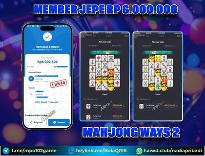 BUKTI KEMENANGAN MEMBER DARI MPO102 SLOT GAME