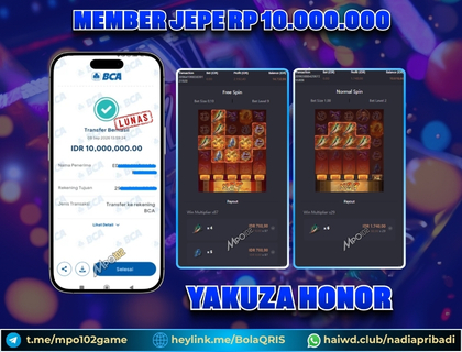 BUKTI KEMENANGAN MEMBER DARI MPO102 SLOT GAME