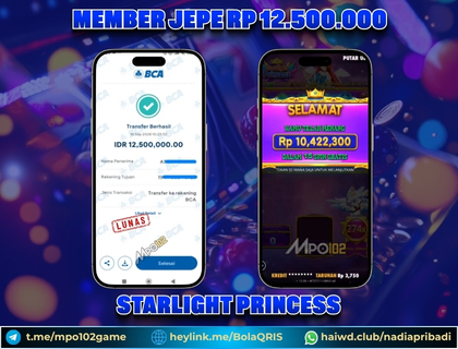 BUKTI KEMENANGAN MEMBER DARI MPO102 SLOT GAME